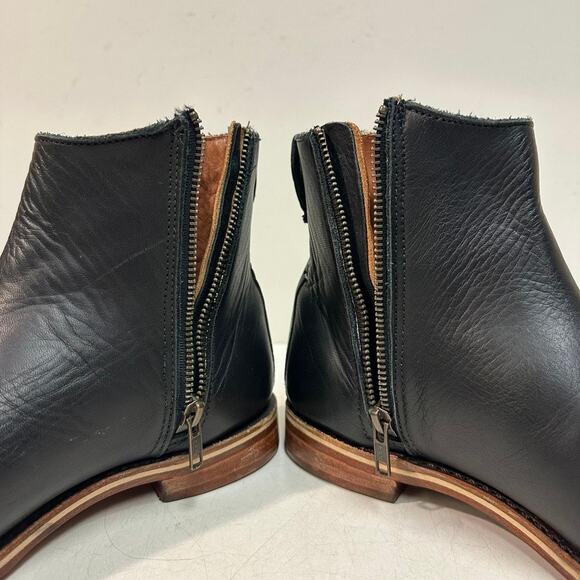 EXCELLENT Rancourt & Co. x Helm Pablo Zip Moto Ankle Boot Black Made in USA 7 D main image 5
